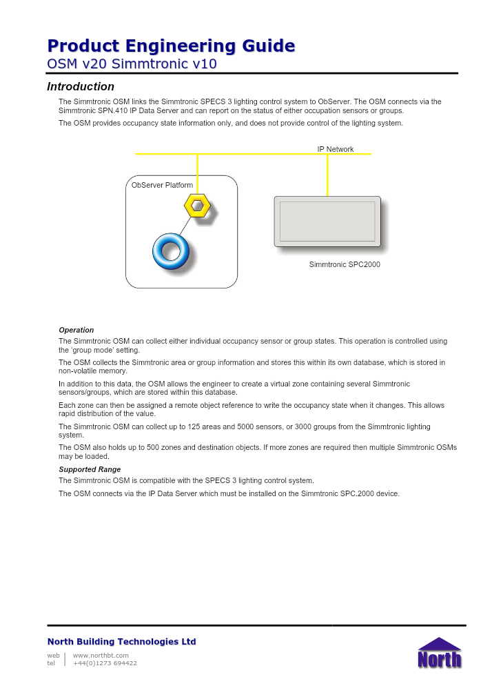 Preview thumbnail of page 1 of the Simmtronic Engineering Guide PDF document.